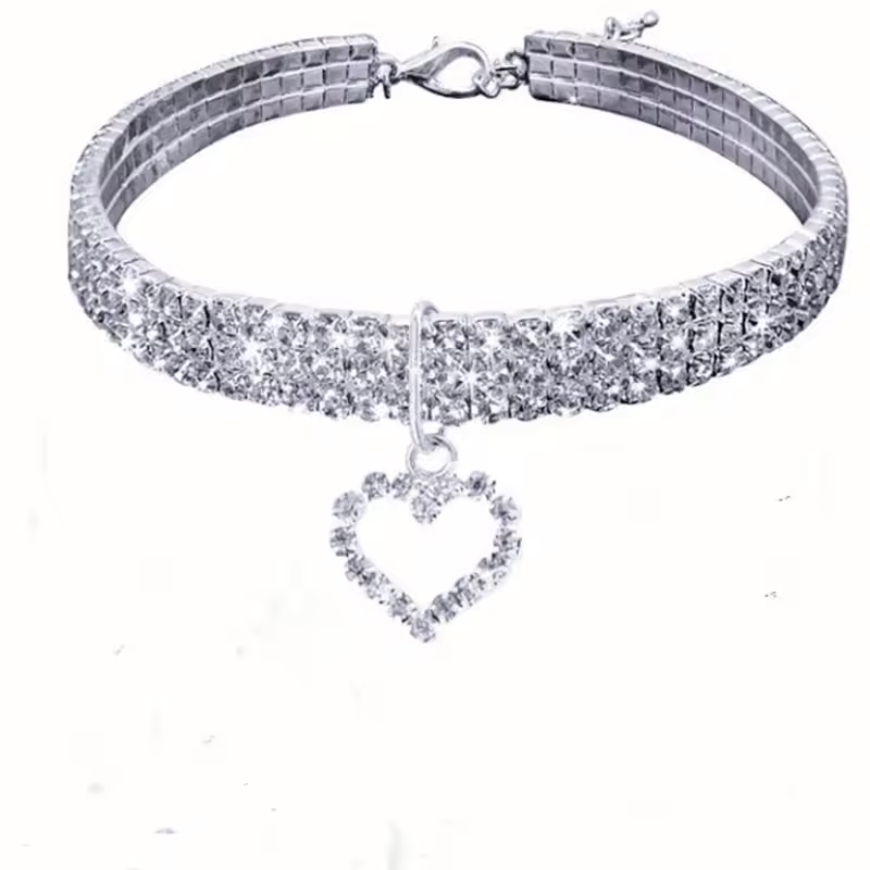 Collar para mascotas con diamantes de imitación