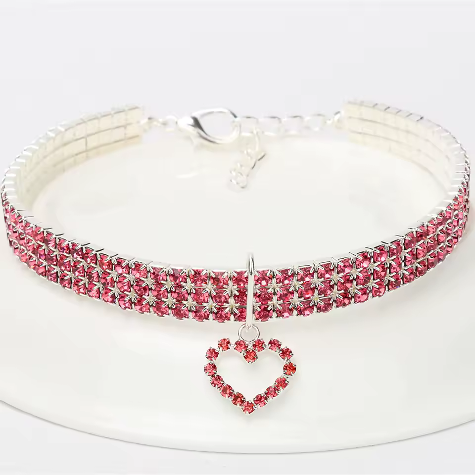 Collar para mascotas con diamantes de imitación