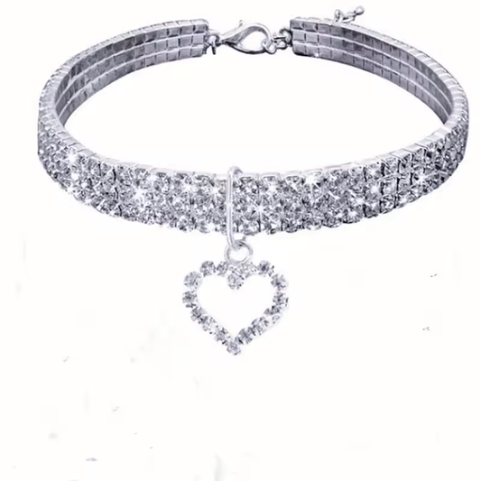Collar para mascotas con diamantes de imitación